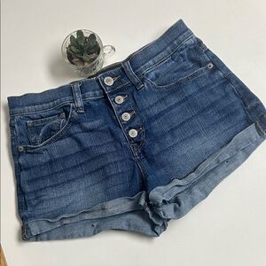 Express Blue Jean High Rise Button Fly Shorts❤️Classic 5-pockets Size 6